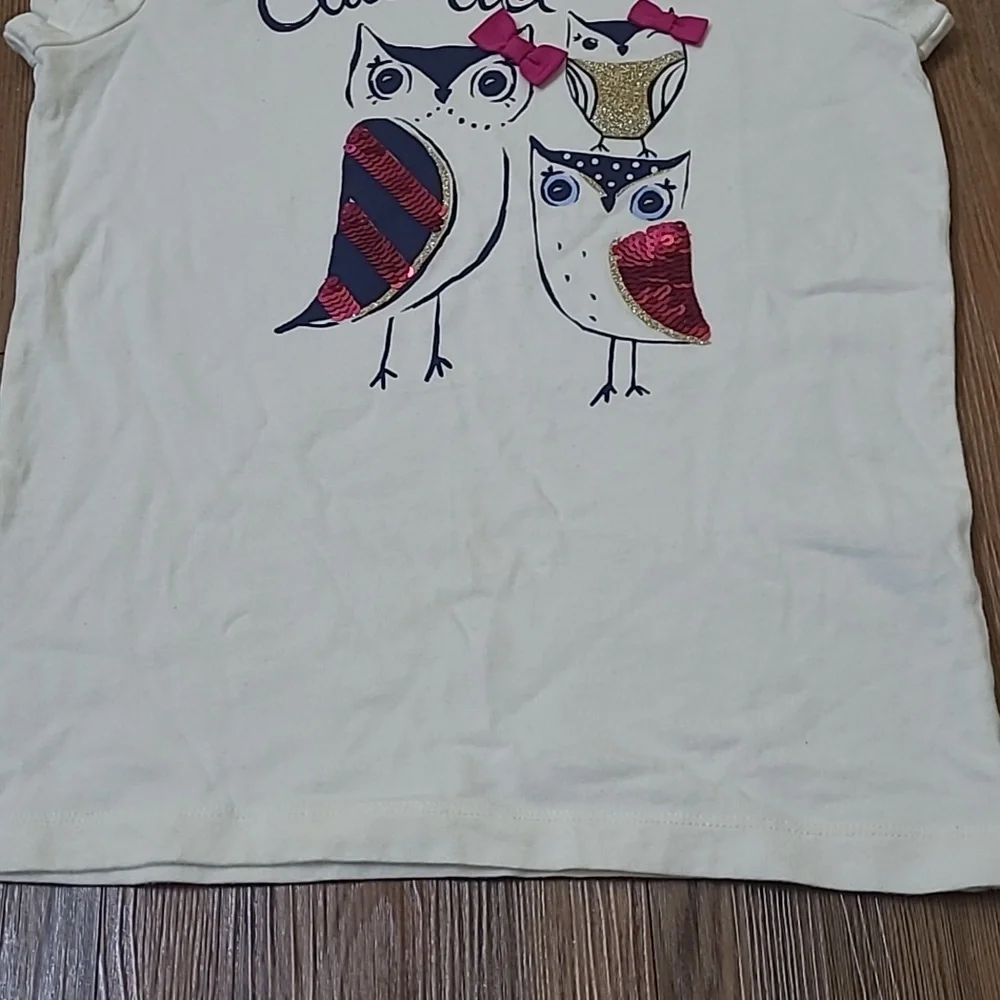Gymboree Cream T-Shirt with Owl Design used exelente condition. zise 10 for girl